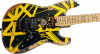 EVH Limited Edition Striped Series Frankenstein Frankie Maple Fingerboard Black with Yellow Stripes Aged
